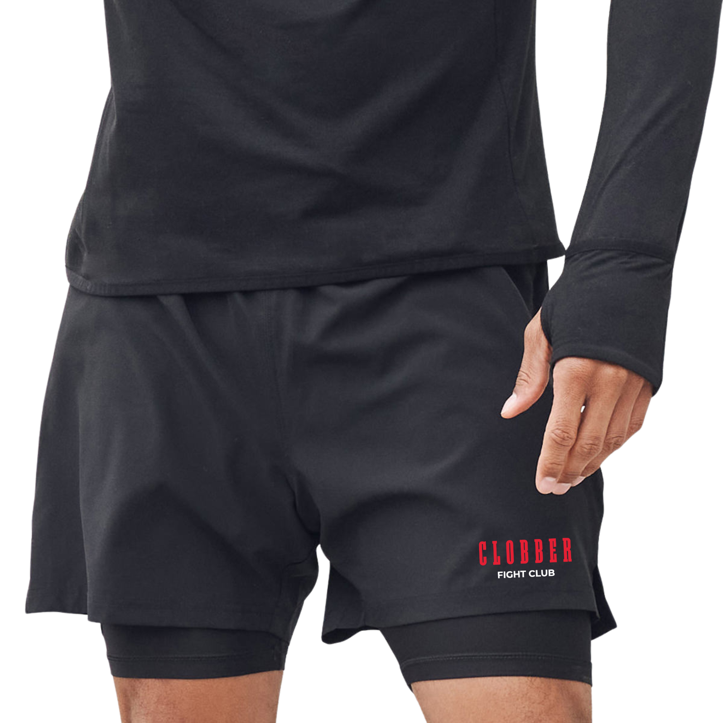 CLOBBER™  Fight Club Men’s Double Layer Sport Shorts