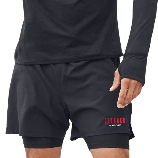 CLOBBER™  Fight Club Men’s Double Layer Sport Shorts